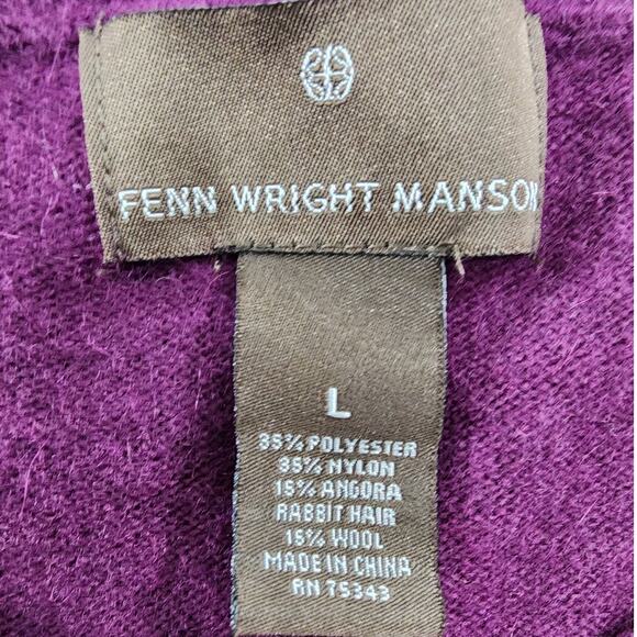 Fenn Wright Manson Sweater Women L Purple Angora Wool Blend Crop Sleeve Cardigan - Picture 4 of 8